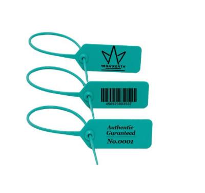 China Hongmei AN010 Factory Outlet Viable Custom High Security Pull Tight Self Strip Seal Transparent Plastic Tags For Garment Clothing Tag for sale