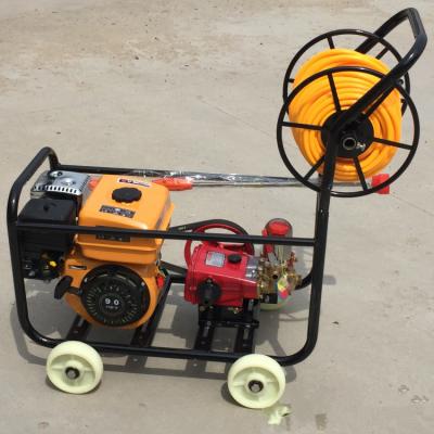 China Hotels 5.5/6.5HP 168F Plunger Trolley Gasoline Engine Garden Power Sprayer for sale