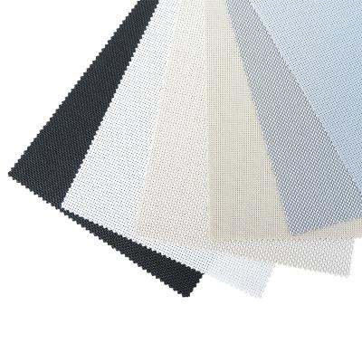 China Waterproof Outdoor Windproof Material For Rolls Sun Screen Garden Fiberglass Sunshade Fabric Sunshade Transparent Roller Blind Products for sale