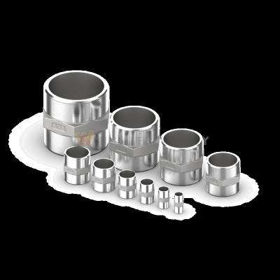 China 316 Stainless Steel 304#stainless Steele 304 Straight Tube With Outside Nipple Thread Polished Nipple Pipe Fitting for sale