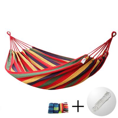 China Modern Hammock Canvas Indoor & Outdoor Cotton Swing Stripe Arming Rope Fabric Solid Camping Yard Patio for sale