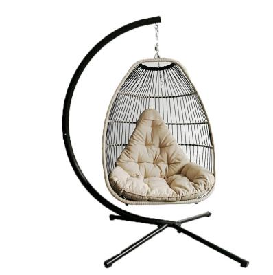 China Modern Casual Outdoor Egg Garden PE Rattan Adult Hanging Single Patio Swing Chair for sale