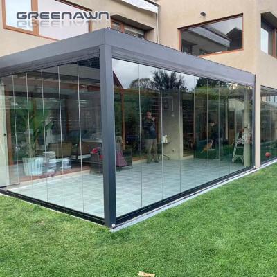 China Professional Waterproof Windproof System Glass Pergola Doors Bioclimatic Easily Assembled Outdoor Gazebo for sale