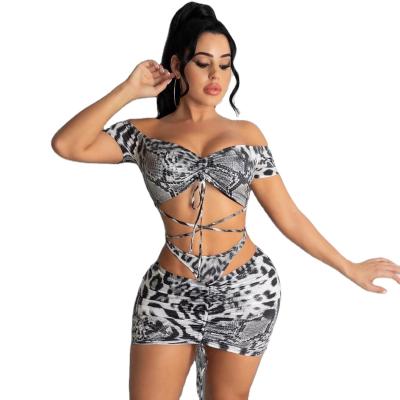 China 2022 New 3 Piece Bikini Women's Wrap Bikini Swimwear Breathable With Mesh Beach Skirt Swimsuits Leopard Snakeskin Swimwear for sale