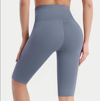 China Breathable Naked Feeling Style Female Yoga Pants High Waist Tight Elastic Hip Exercise Running Pants for sale