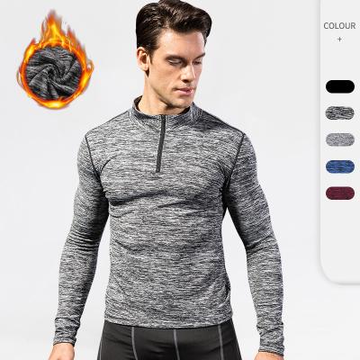 China 2021 Winter Men's Breathable Sweatsuit Wholesale Jogging Sweatsuits Custom Made With Logo Workout Long Sleeves Shirts With Zipper for sale