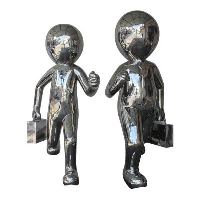 China World Stainless Steel Abstract Human Sculpture Scenic Spot Garden Park Statue Stainless Steel Outdoor Decoration for sale