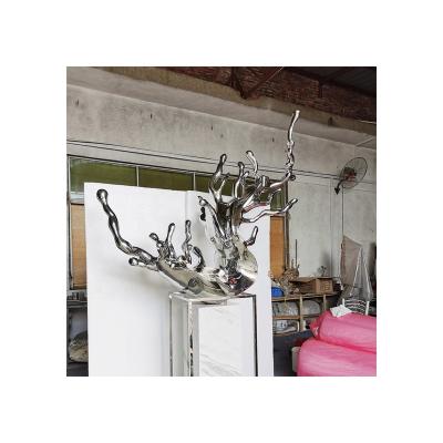 China China factory direct sales of custom city square lobby decoration stainless steel waves urban sculpture for sale