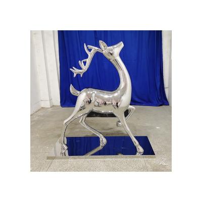 China China High Quality Stainless Steel Deer Sculpture Hotel Office Mall Stainless Steel Deer Statue for sale