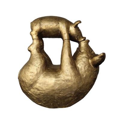 China World Custom Childhood Bronze Animal Happy Indoor Home Decoration Statue Pig Casting Brass Sculpture for sale