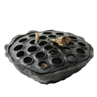 China Hot Sale Zen Thurible Home Decoration Exquisite Casting Lotus Seedpods Incense Burner Bronze Chinese Incense Burner for sale