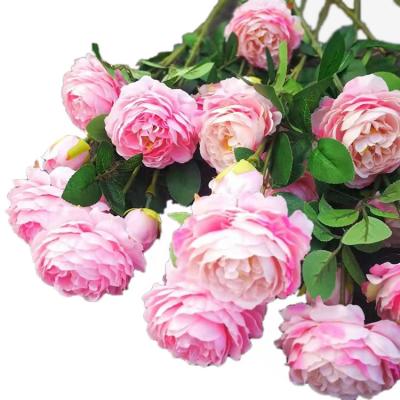 China Hot Sale Idyllic Forest Wedding Bouquet Home Decor Plastic Flowers Artificial Peony for sale