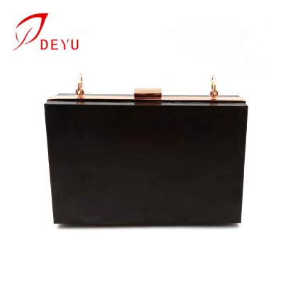 China Fashionable High Quality Custom Made 18*10.5cm Bag Square Mouth Accessories Gold Metal Box Clutch Bag Wallet Thick Frame 18*10.5cm for sale