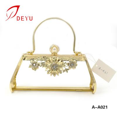 China For Newest Design Handbag Open Channel Gold Handles Purse Clutch Frame For Bag Accessories for sale