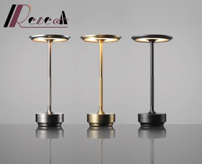 China Modern Decorative LED Table Desk Dinner Lamp Wireless Rechargeable Night Reading Light For Hotel for sale