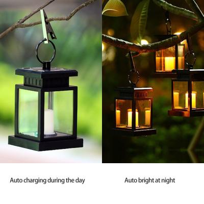 China Modern Solar Umbrella Lights Outdoor Hanging Led Solar Garden Light Landscape Wall Lamp Candle Flame Waterproof Light for Patio Lawn for sale