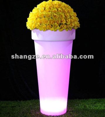 China Outdoor large LED vase waterproof plastic LED vase LED vase in hotel for sale