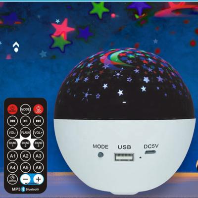 China Music Speaker Projection Night Light Lamp 360 Degree Rotating Music Rechargeable Remote Control Ocean Speaker Sky Christmas Gift Starry Party for sale