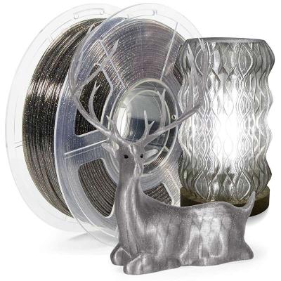 China Rauchgrauer PETG Klarer Glitter Filament 1,75 mm 1 kg 3D-Druckerfilament zu verkaufen