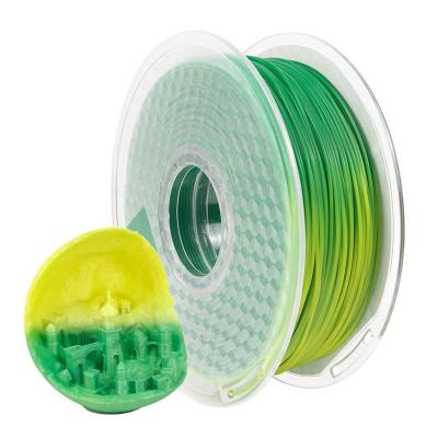 China PLA Temp Color Change 3D Filament Green To Yellow 3D Printing Filament for sale