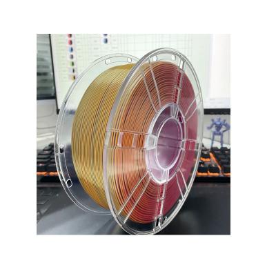 China PLA drie-kleurige rode blauwe goud 3D printer filament zijde PLA met 100% bubbelvrij Te koop