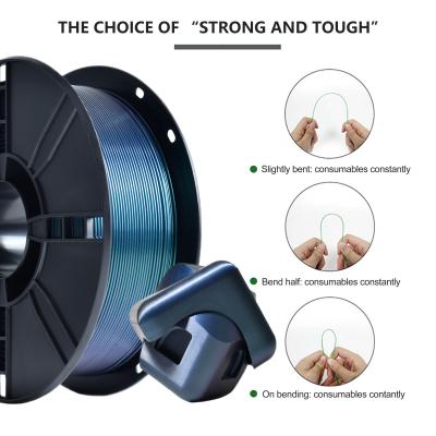 China Strengteverbeterde kleurveranderende filament Groen Paars 3D-printerfilament Te koop