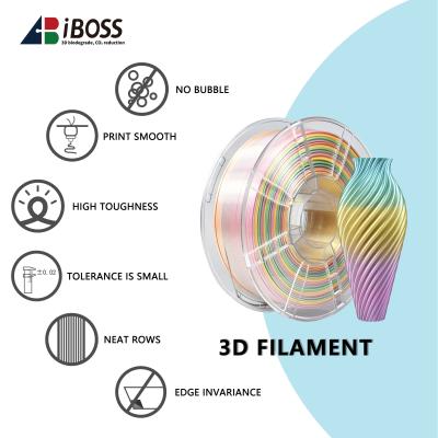 China PLA Seiden Regenbogen Filament Festigkeit Verbesserte 3D Druck Regenbogen Filament zu verkaufen