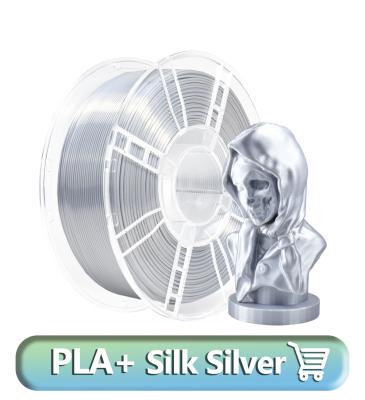 China Diámetro 1,75 mm Seda de plata ligera PLA dureza mejorada Filamento de impresora 3D 1 kg en venta