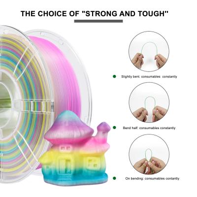 China Drucktemperatur 3D-Drucker Filament Transparenter Regenbogen PLA+ Filament 1,75mm zu verkaufen