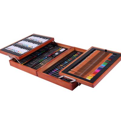 China Wholesale Acrylic Painting Student Pencil Oil Pastel Children Drawing Art Sets in Wooden Box for sale