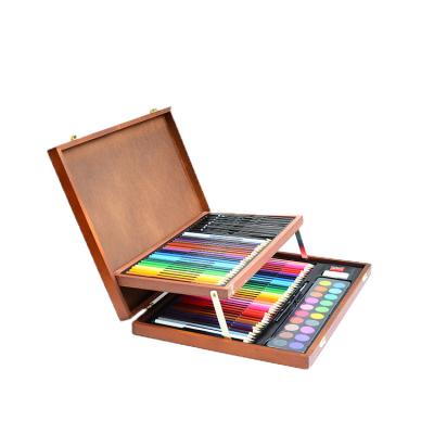 China Student School Supplier Color Pencil Drawing Art Set With Wooden Case for sale