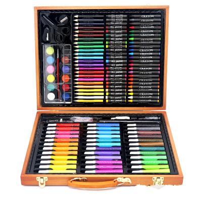 China Supplier High Quality Student School 150 Pieces Wooden Art Set For Children Drawing Wooden Box Drawing Set for sale