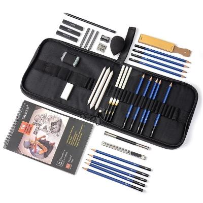 China office & School pencil art sketching set graphite and charcoal pencils, kneading erasers, mixed stump art creations and adult art supplies. for sale