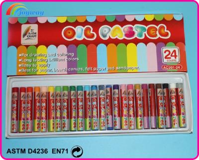 China Student Kids Non-Toxic Crayon 24 Assorted Colors Oil Pastel Set for sale