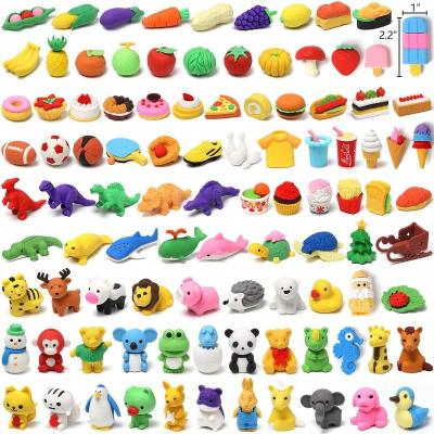 China Fashion Promotional Custom Hot Selling Eraser 60 Pack Creative Animal Eraser For Kids Volume Separate 3D Eraser Puzzle Eraser for sale