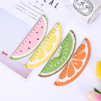 China Color Fresh Cute Fruit Students 15cm Candy Ruler Wooden Measuring Straight Ruler For Gift Promotional Stationery for sale