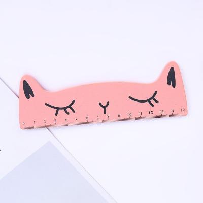 China Students wholesale 15cm promotion cartoon creative animal shaped drawing wooden ruler for sale