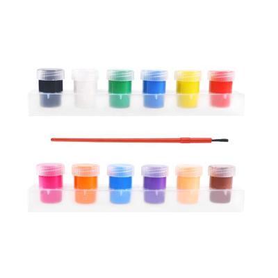 China 12color Wooden Paint Non-Toxic Washable Materials DIY 20ml Acrylic Paint Set With Brush for sale