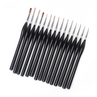 China Nylon 15 Pcs Professional Fine Detail Painting Brush Set Hand Painted Micro Detailer Brush Thin Brush for sale