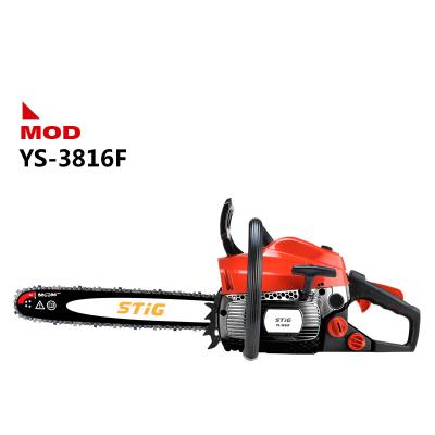 China Chinese Factory 2-Stroke Gasoline Chainsaw 37.2cc Single Cylinder Chainsaw For Cutting Wood for sale