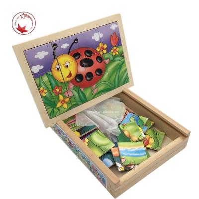 China Cartoon Toy Wooden Insects Magnetic Puzzle Board for sale