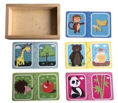 China Cartoon Toy Match Jigsaw Puzzle in Wooden Box for sale