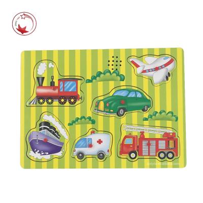 China Eco-friendly Vehicle Wooden Popular Tool Sound Puzzle for sale