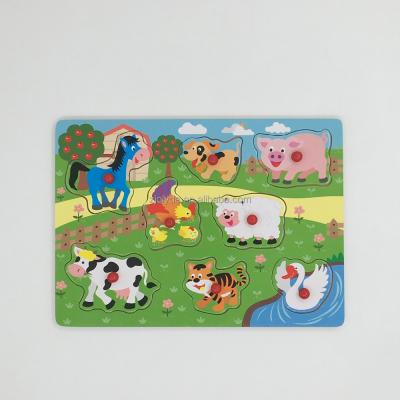 China Eco-Friendly Custom Farm Animal Button Jigsaw Puzzles for sale