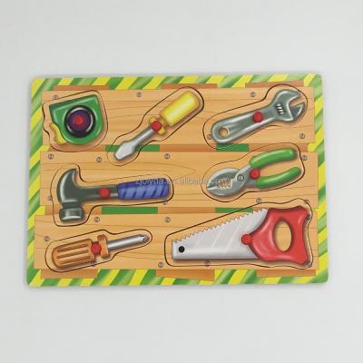 China Eco - Friendly Interesting Wooden Power Tool Peg Puzzle For Kids for sale