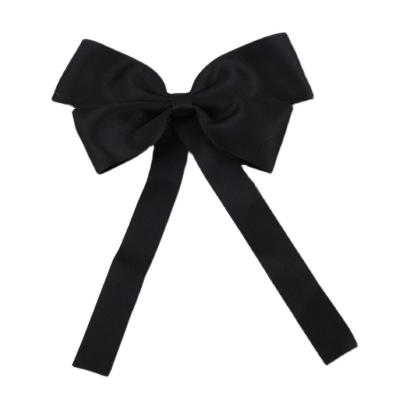 China ALLOY Double Big Bow Head Fashion Hair Clip Back Spring Clip Small Sense Headwear Headwear Hair Clip Black Light Luxury Front Face Clip Back for sale