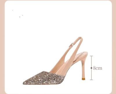 中国 Women S Dress Shoes In Apricot Color With Chunky Heel And Strap Design For Job Market 販売のため