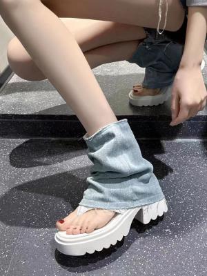 中国 Full Leather Super Fire Tassel Rivet Roman Sandals Women'S Summer New Wear High Wedge Heels Increase Cool Boots 販売のため