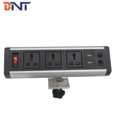 China BNT office equipment smart automation office power strip with bracket on desk connector clamping on edge of the desk for sale