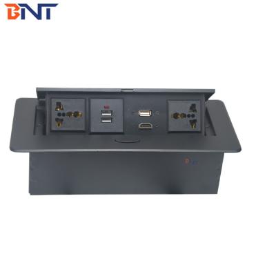 China gas pop up panel desktop socket with 2 power and two data /desktop popup socket box for sale